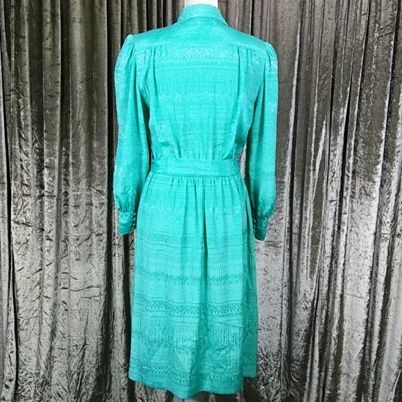 Mihang Long Sleeve Teal Green Dress - Picture 3 of 7
